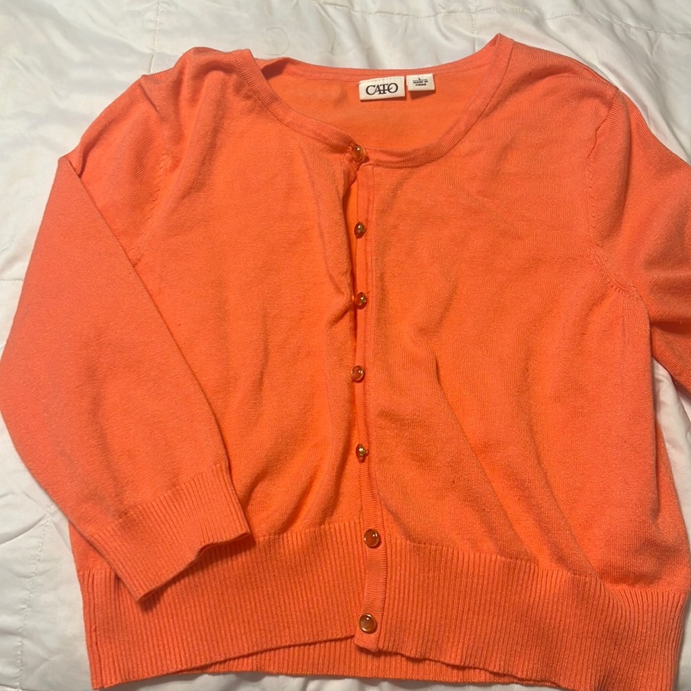 CATO size LARGE blouse. Peach/orange color.